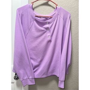 Victoria Secret Lavender Thermal Knit Button Long Sleeve